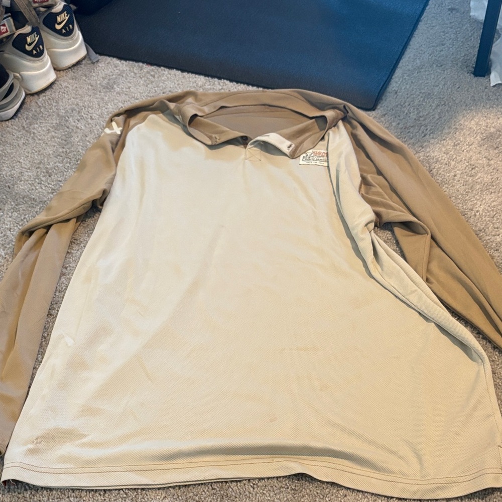 Howler Bros Tan Long Sleeve Polo Shirt